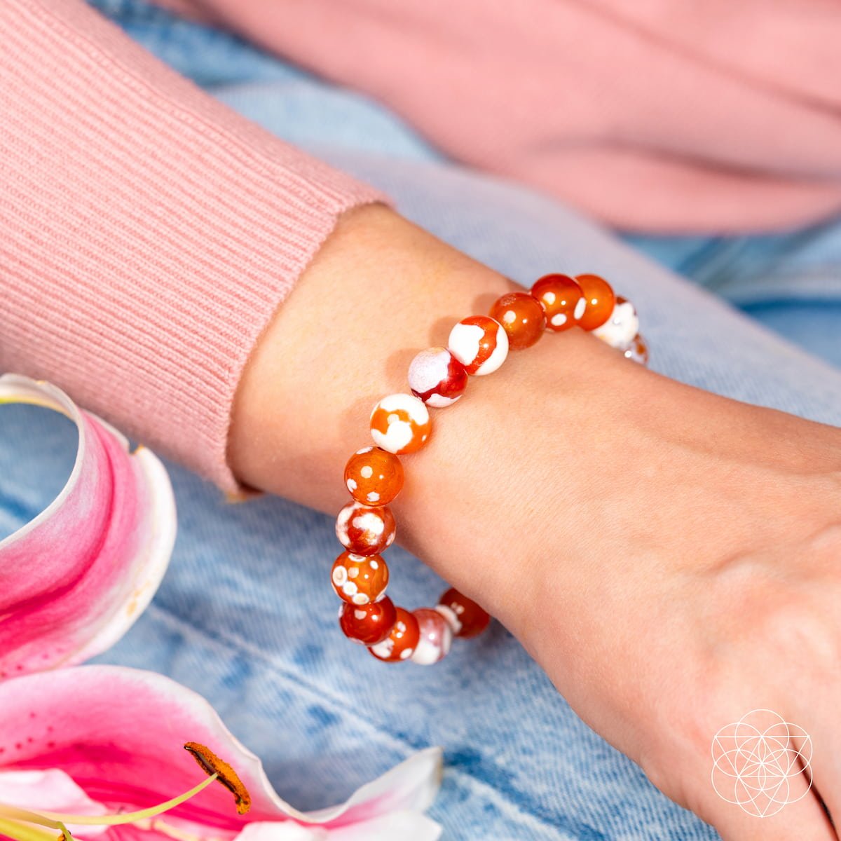 Carnelian Orca Agate Bracelet | Feminine Force