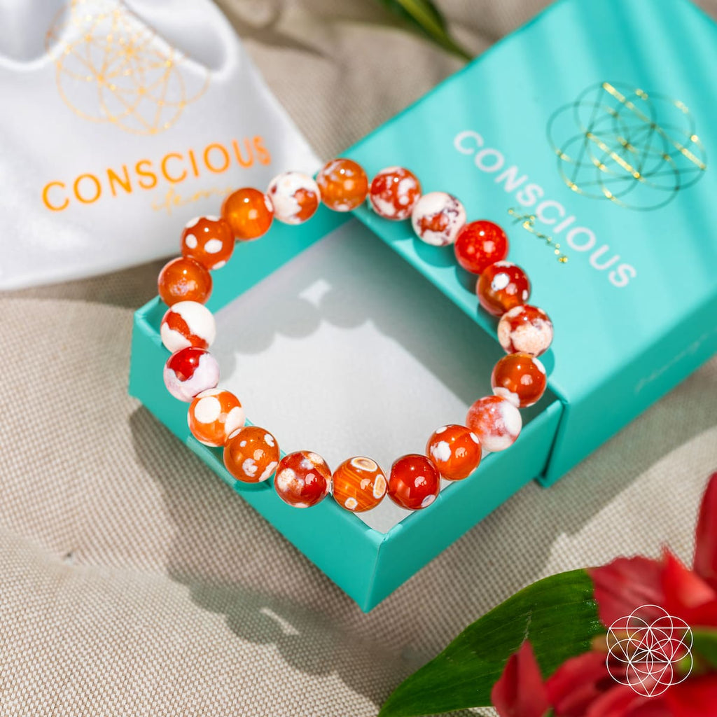 Carnelian Orca Agate Bracelet | Feminine Force