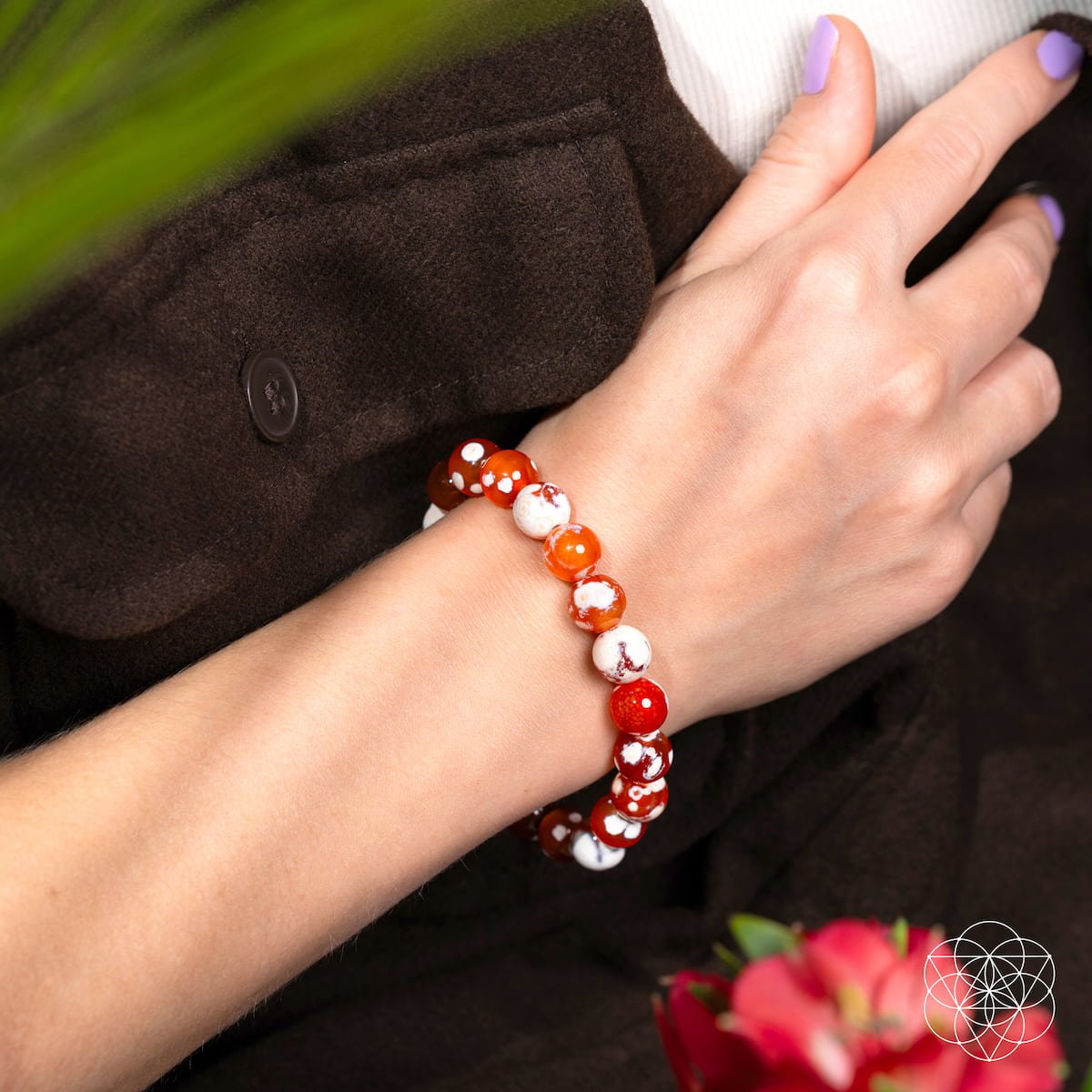 Carnelian Orca Agate Bracelet | Feminine Force