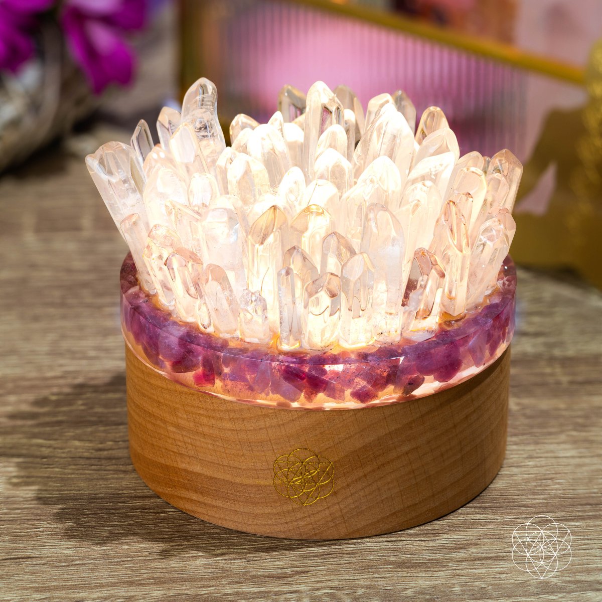 Clear Quartz & Pink Tourmaline Lamp | Find My Peace