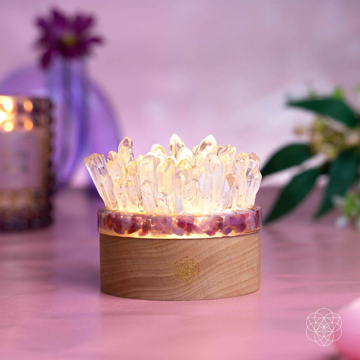 Clear Quartz & Pink Tourmaline Lamp | Find My Peace
