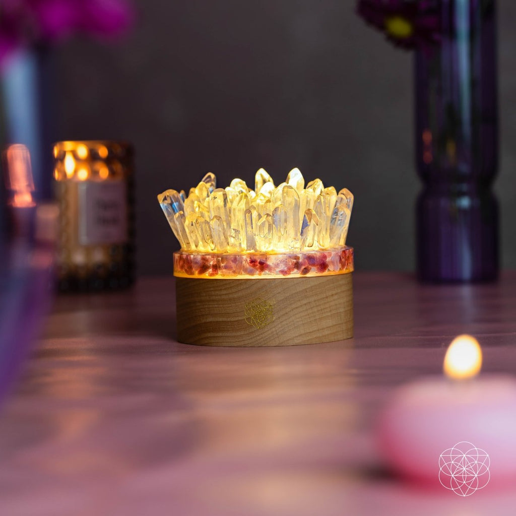 Clear Quartz & Pink Tourmaline Lamp | Find My Peace