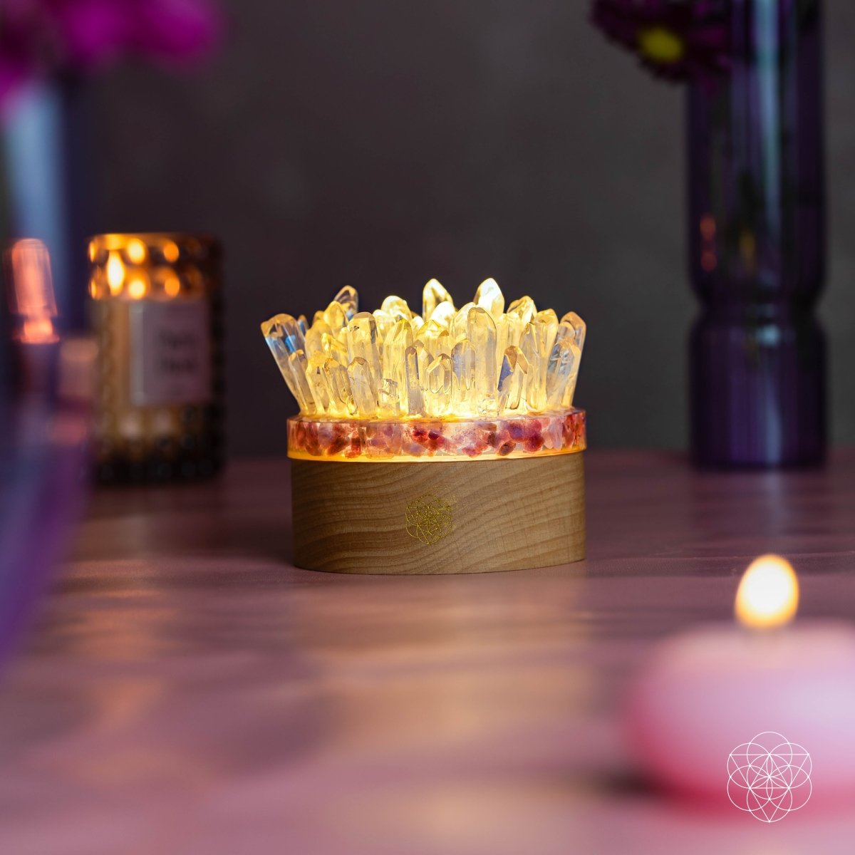 Clear Quartz & Pink Tourmaline Lamp | Find My Peace