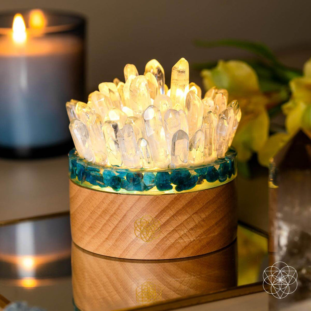 Find My Voice - Quartz & Apatite Lamp of Blooming Confidence