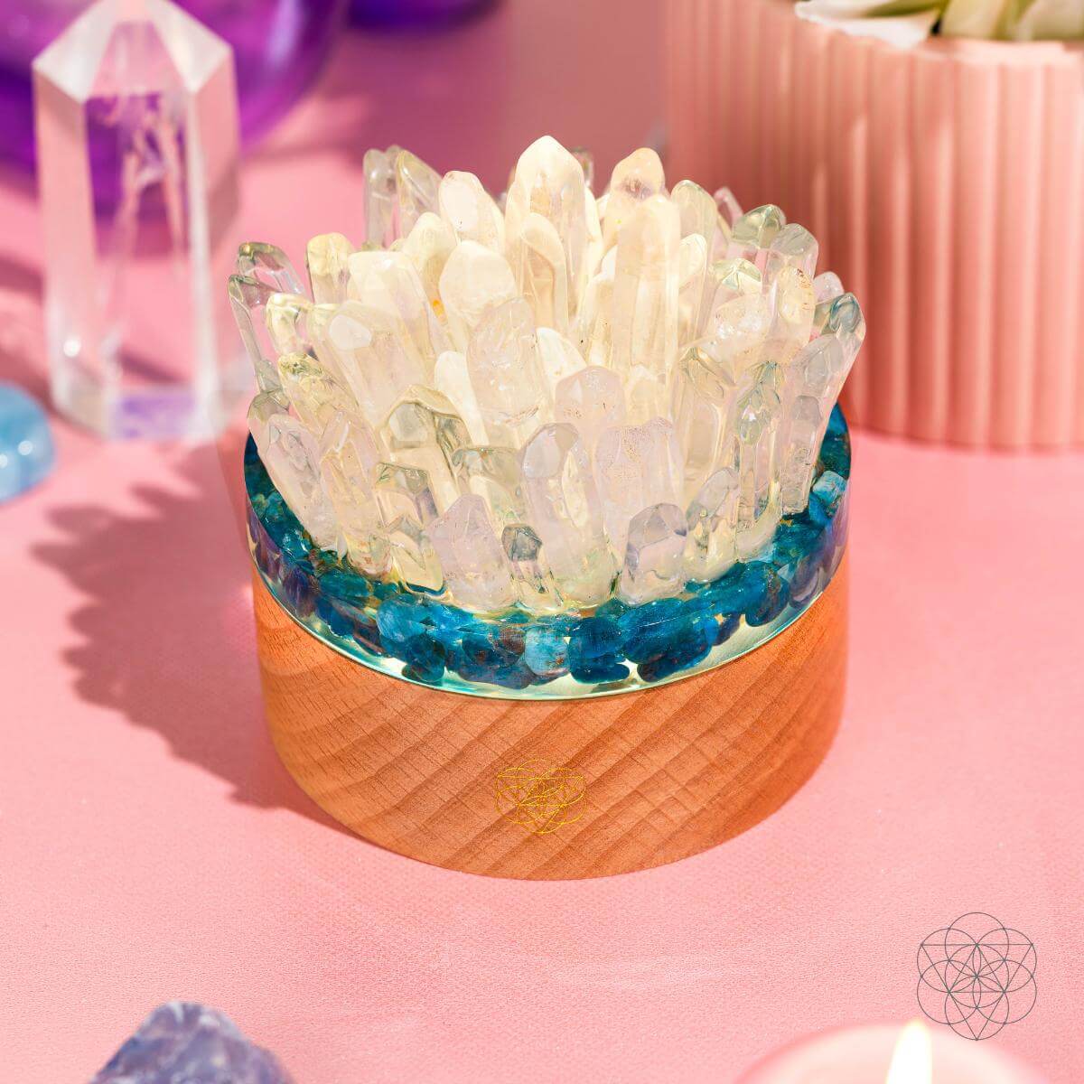 Find My Voice - Quartz & Apatite Lamp of Blooming Confidence