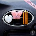 Butterfly Crystal Car Vent Clip Set | Rose Quartz & Tiger’s Eye