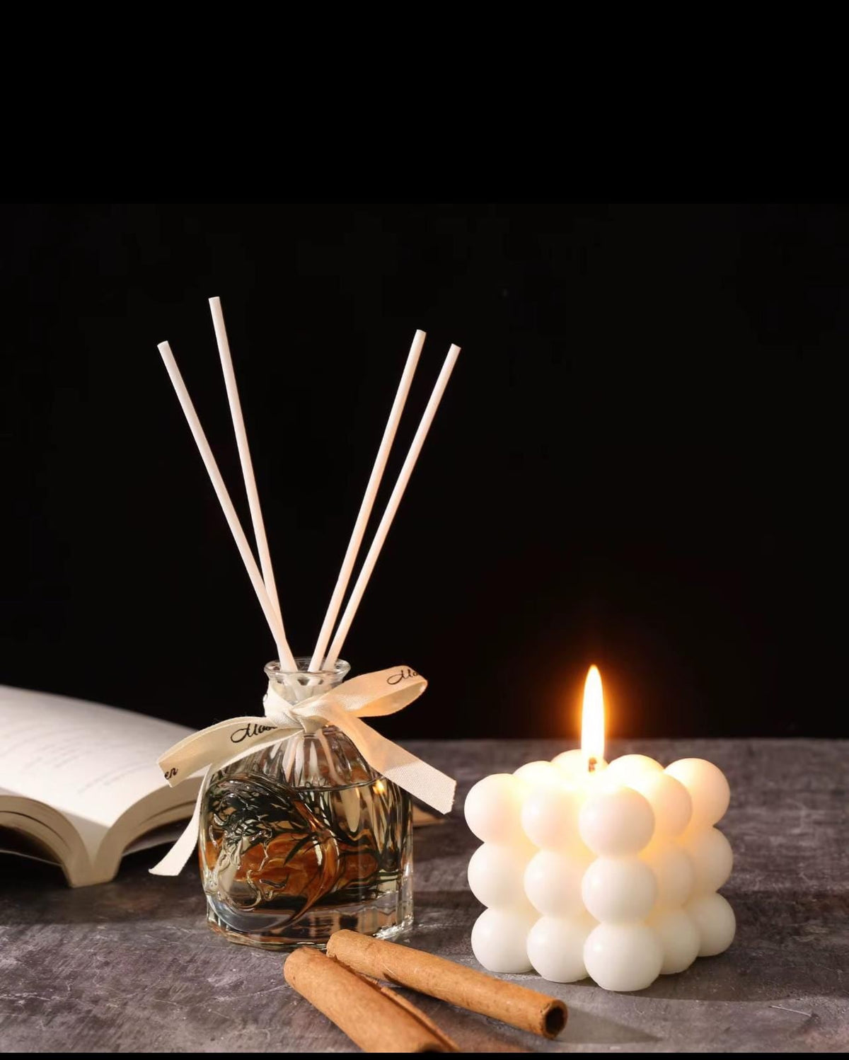 Soy Candle & Reed Diffuser Gift Set – Black Box
