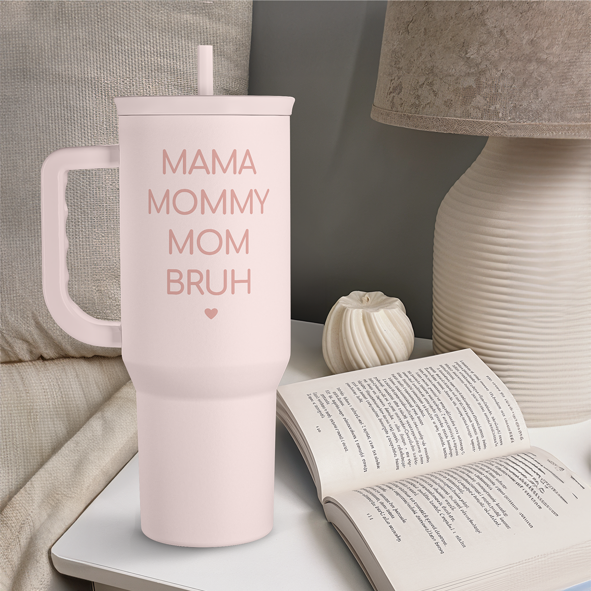 Pink Funny Mom Mama Bruh Slidemate | Slider Tumbler with Handle 40oz