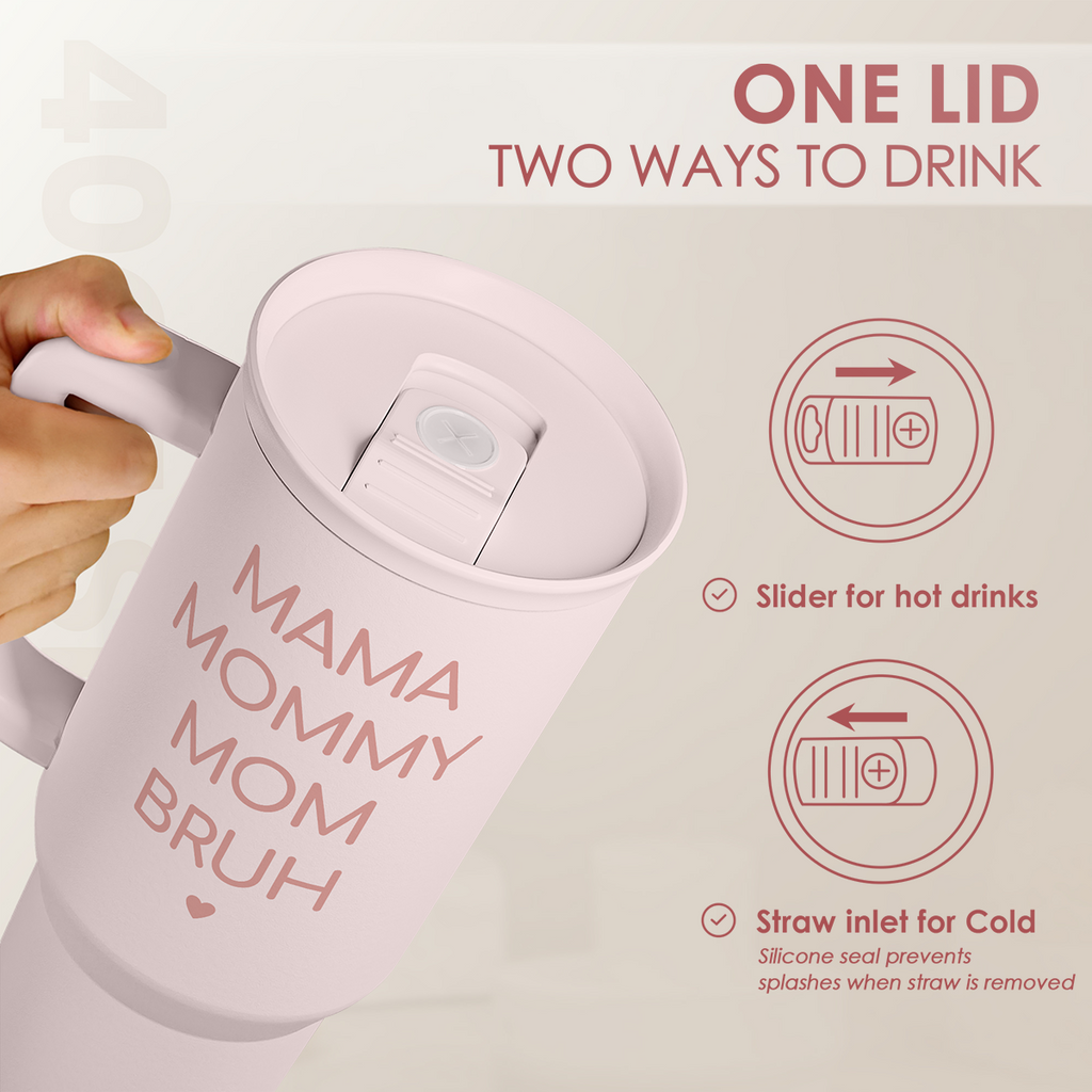 Pink Funny Mom Mama Bruh Slidemate | Slider Tumbler with Handle 40oz