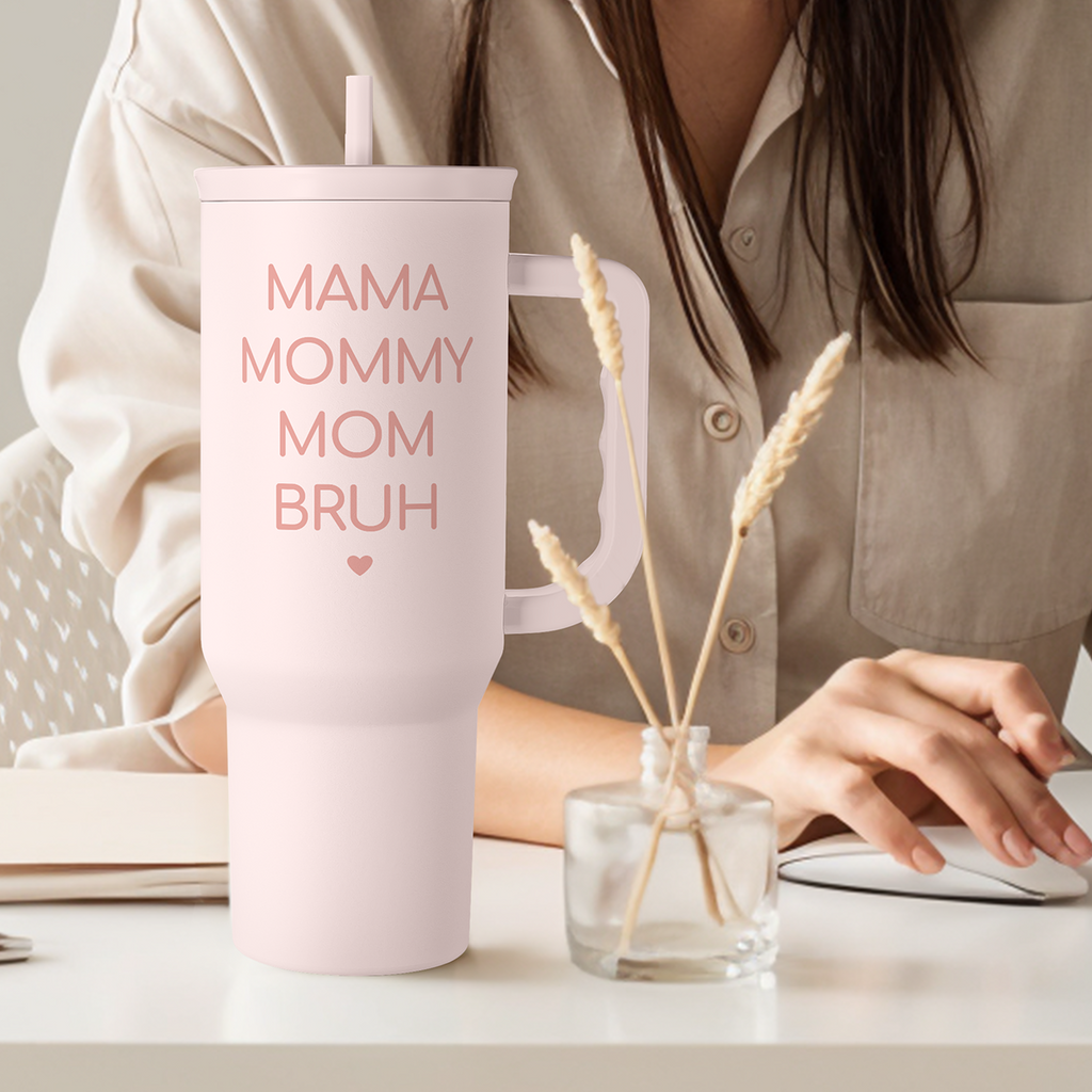 Pink Funny Mom Mama Bruh Slidemate | Slider Tumbler with Handle 40oz