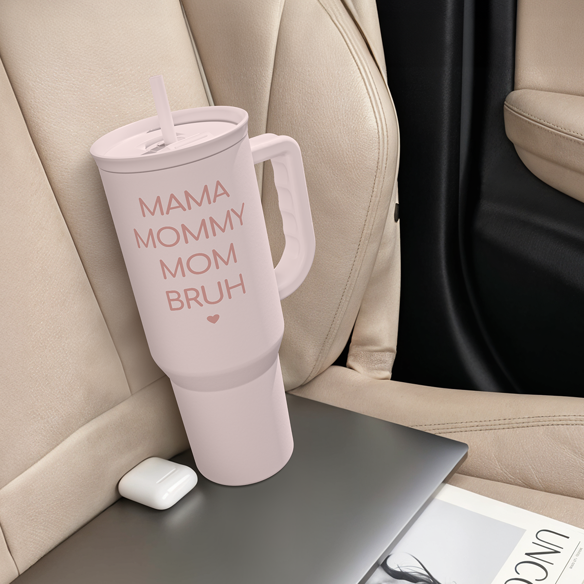 Pink Funny Mom Mama Bruh Slidemate | Slider Tumbler with Handle 40oz
