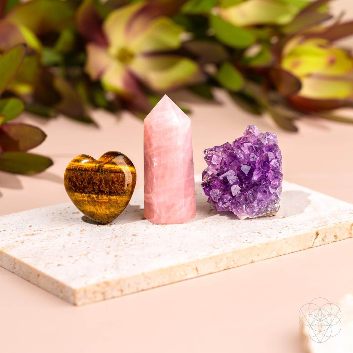 Mindful Moments Crystal Car Vent Clip Set | Amethyst & Tiger’s Eye