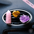 Mindful Moments Crystal Car Vent Clip Set | Amethyst & Tiger’s Eye