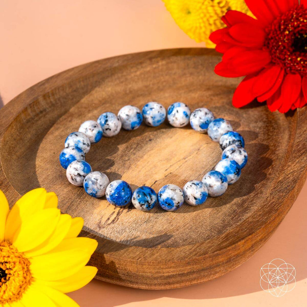 K2 Stone Beaded Bracelet | Azurite & Granite