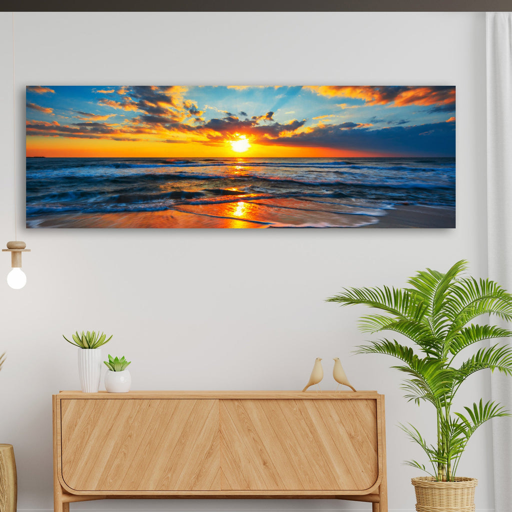 Sunrise On Atlantic Ocean Canvas Wall Art II | Coastal Seascape Print