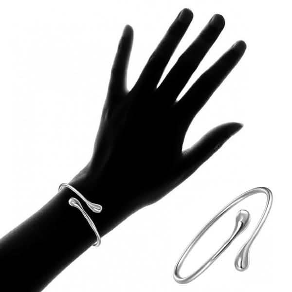 Teardrop Bangle | Silver-Tone Brass