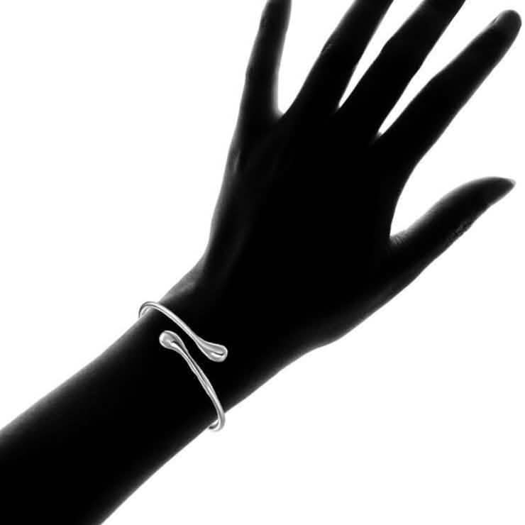 Teardrop Bangle | Silver-Tone Brass