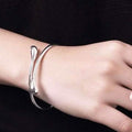 Teardrop Bangle | Silver-Tone Brass