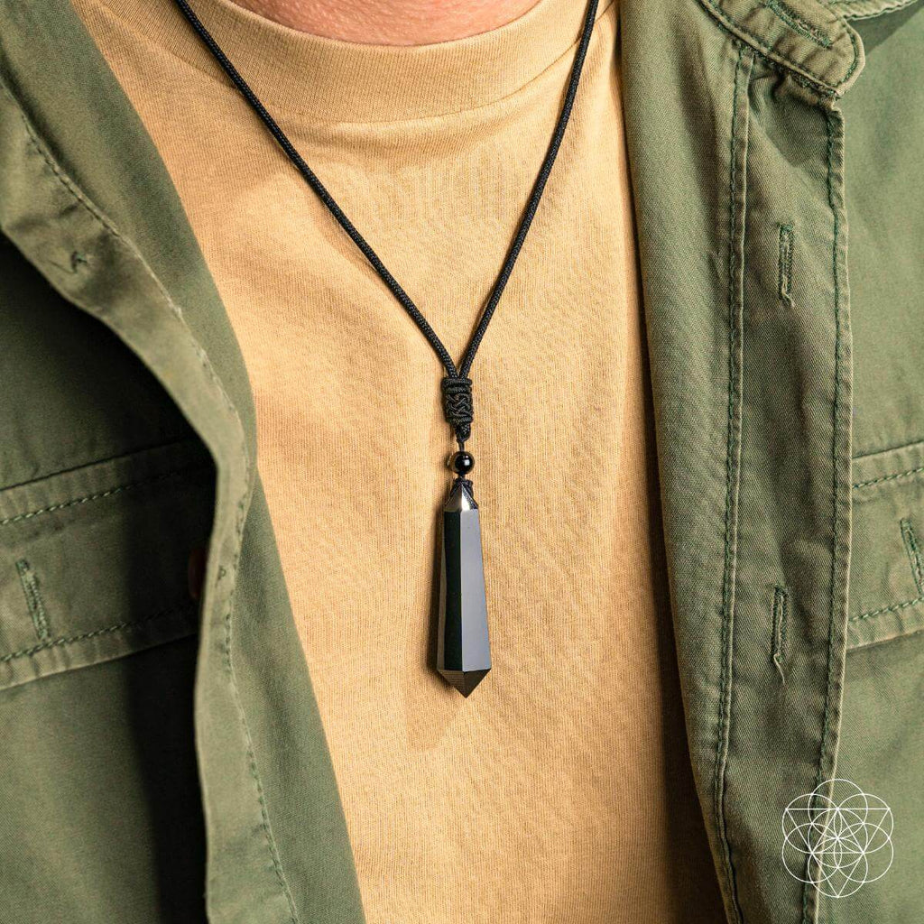 Black Obsidian Pendant Necklace | Protection Talisman