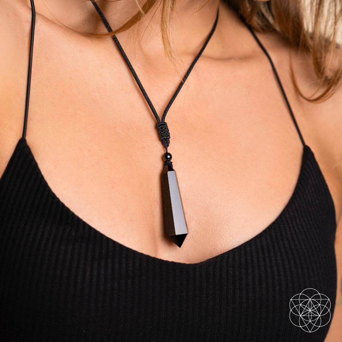 Black Obsidian Pendant Necklace | Protection Talisman