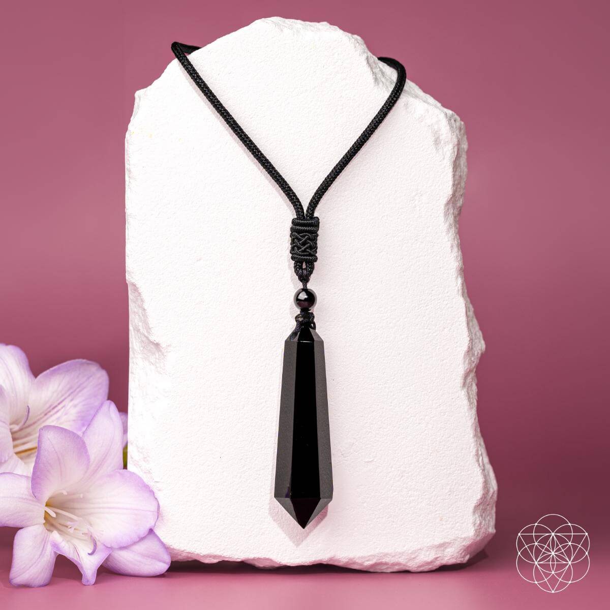 Black Obsidian Pendant Necklace | Protection Talisman