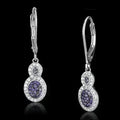 Twilight Violet Sterling Silver CZ Drop Earrings