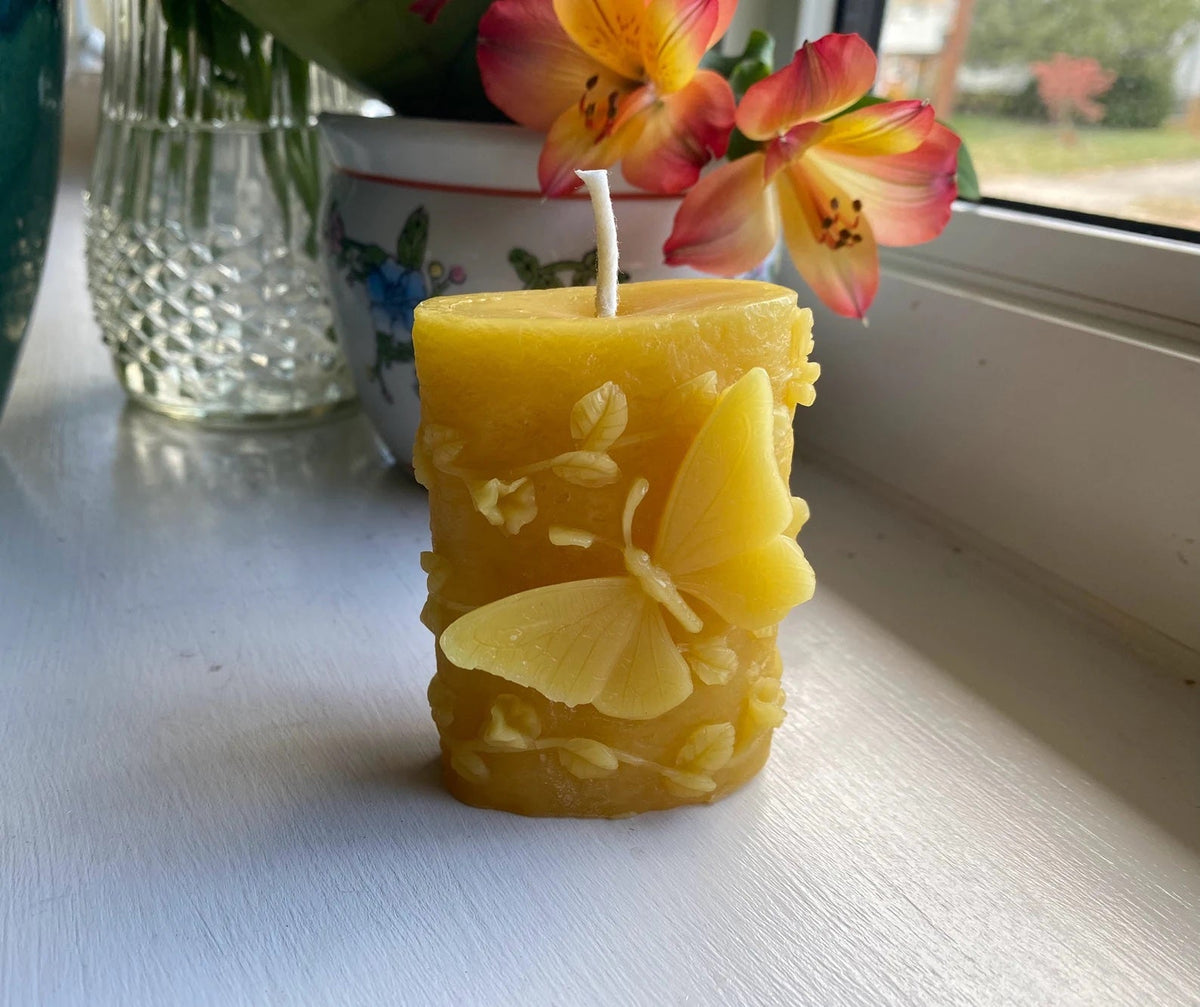 Vine Rose and Butterfly Pair Beeswax