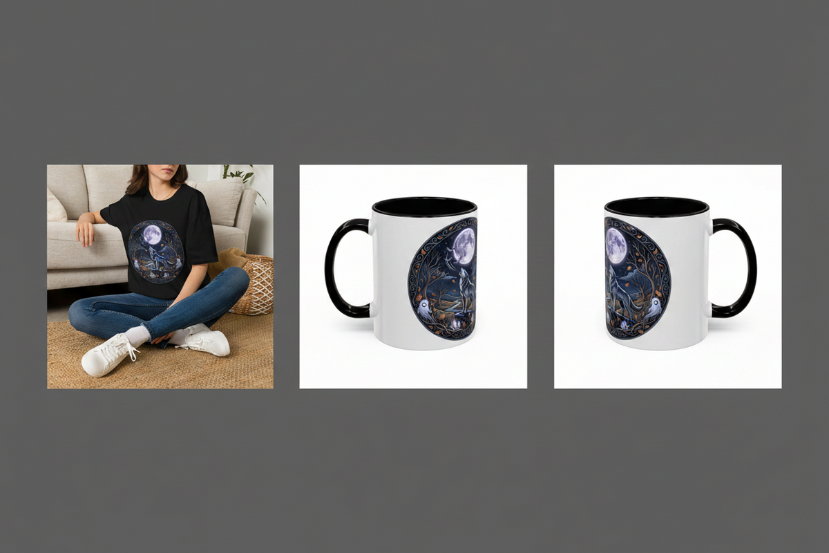 Wolf Moon Bundle — Gothic Mug & Tote Bag